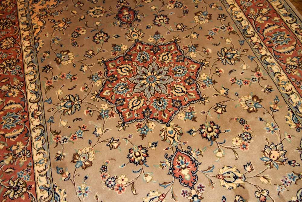 特別注文のカシャーン産地リビングイラン製19973、サイズ：300x197ｃｍ（フサ含まず)
