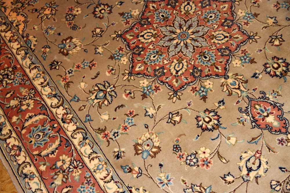 特別注文のカシャーン産地リビングイラン製19973、サイズ：300x197ｃｍ（フサ含まず)