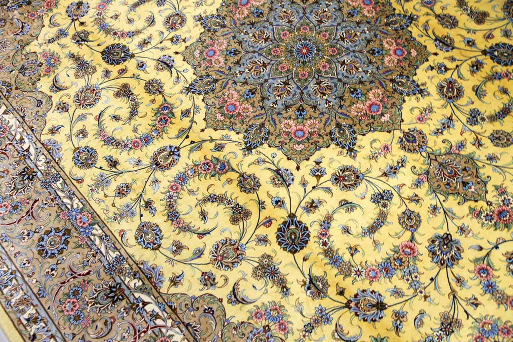 最高級カシャーンシルクリビング手織りペルシャ絨毯75198 , サイズ：250ｘ200ｃｍ