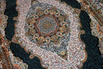 最高級機械織りペルシャカーペットメダリオン紺色990078E,サイズ：225x150 CM （フサを含まず）
