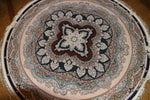 イラン製最高級機械織りペルシャカーペット丸い形990084K,サイズ：200x200 CM（フサを含まず）210CM
