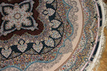 イラン製最高級機械織りペルシャカーペット丸い形990084K,サイズ：200x200 CM（フサを含まず）210CM