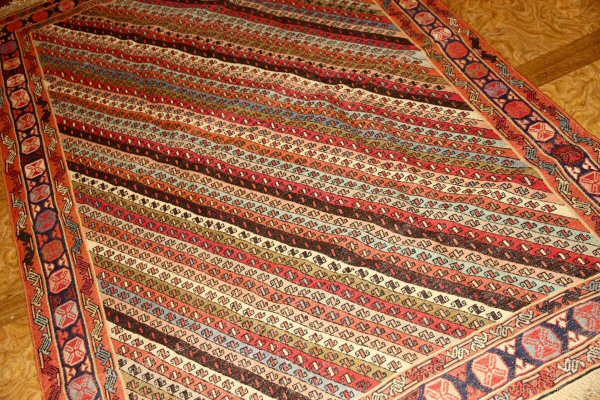高級シルジャンキリム草木染めイラン輸入29290,サイズ：208x141ｃｍ（フサ含まず）