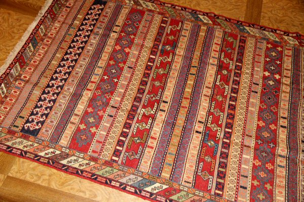 ペルシャキリムのシルジャン産地ラグサイズ34536,サイズ：196x123ｃｍ（フサ含まず）