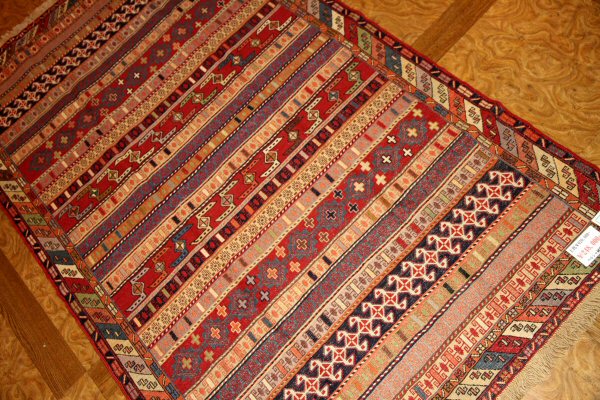 ペルシャキリムのシルジャン産地ラグサイズ34536,サイズ：196x123ｃｍ（フサ含まず）