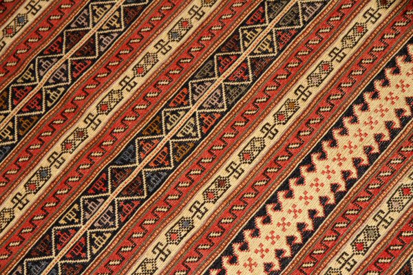 高級シルジャンイランインポートキリムラグ34580,サイズ：210x122ｃｍ（フサ含まず）
