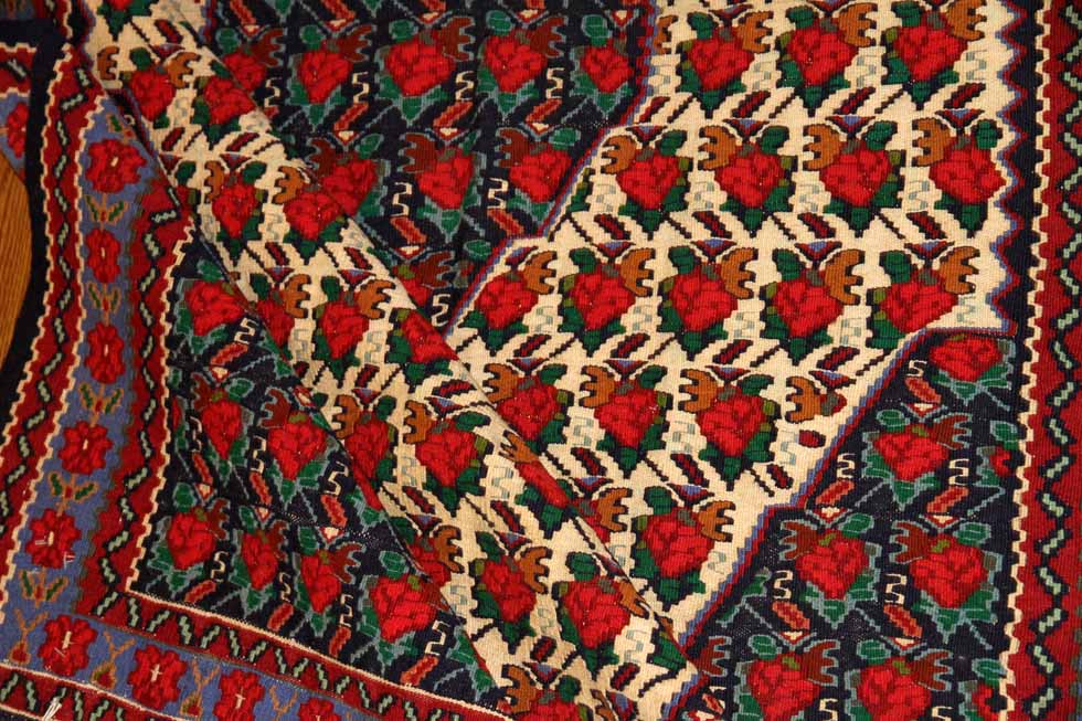 セネのコルデスタンキリムのセンターラグ1490001,サイズ：165x113ｃｍ（フサ含まず）