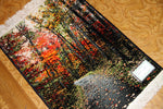 じゅうたん紅葉の風景、自然景色のペルシャ50102、ペルシャ絨毯壁掛け、サイズ：71x51ｃｍ（フサ含まず）