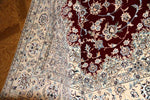 リビングカーペットのペルシャ手織り絨毯ナイン赤い色59030、サイズ：303x197 CM(フサ含まず）