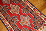 廊下敷き赤いセネキリムイラン輸入235000、サイズ：300x80ｃｍ（フサ含まず）