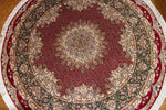 最高級ペルシャ絨毯丸い形タブリーズマヒデザイン29888、サイズ：152x152ｃｍ（フサ含まず）