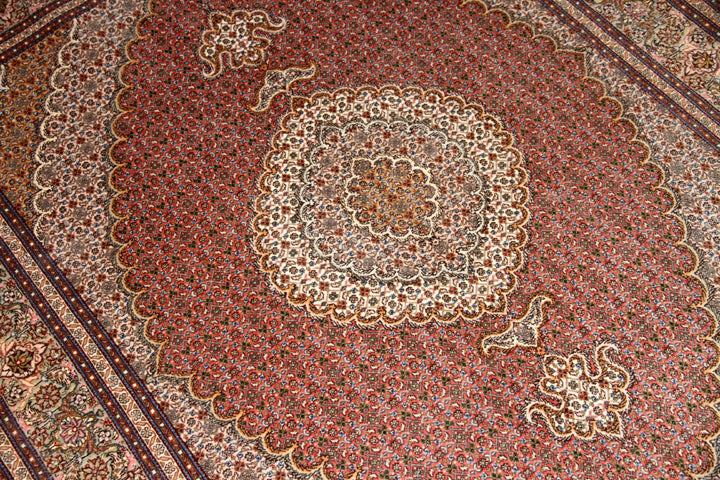 medallion design persian carpet マヒラグ50151、ペルシャ 絨毯 工房：KAMALOLMOLK、サイズ：202x151ｃｍ（フサ含まず）