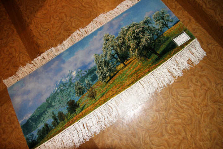 mountain view carpet 山の景色絨毯50101、絨毯山デザイン、山模様カーペット、サイズ：118x4４CM