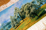 mountain view carpet 山の景色絨毯50101、絨毯山デザイン、山模様カーペット、サイズ：118x4４CM