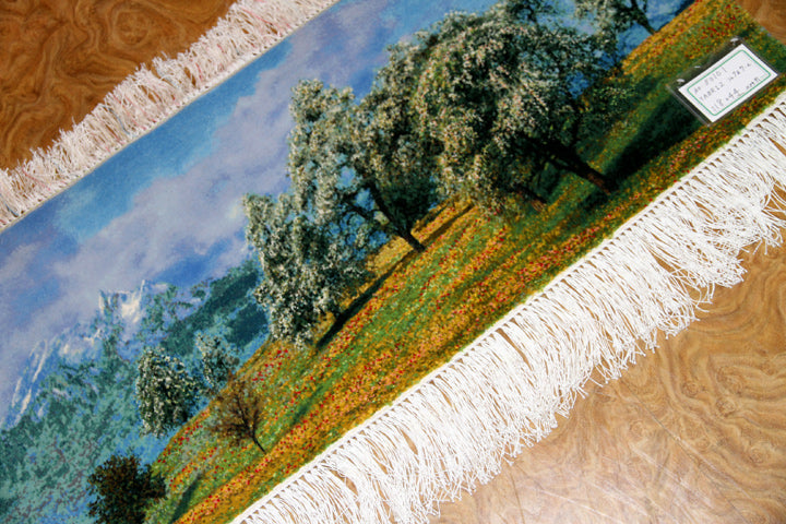 mountain view carpet 山の景色絨毯50101、絨毯山デザイン、山模様カーペット、サイズ：118x4４CM