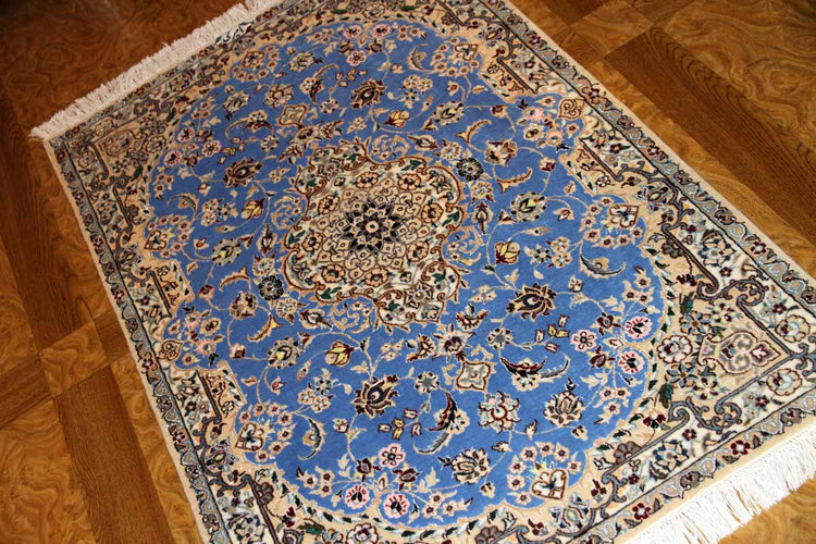 ペルシャじゅうたんナインブルー憧れの色彩ペルシャ玄関絨毯21192、サイズ：121ｘ84 CM