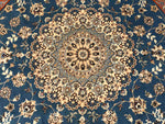 丸いセンターラグペルシャ絨毯、円形のブルー色ナイン産1810156 サイズ：円形　直径166x166CM