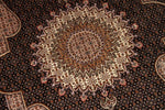 とてもかっこいいデザインの手織りペルシャ絨毯57049、black carpet tabriz、サイズ：208x153ｃｍ（フサ含まず）