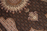 とてもかっこいいデザインの手織りペルシャ絨毯57049、black carpet tabriz、サイズ：208x153ｃｍ（フサ含まず）