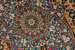 シルクのペルシャ絨毯玄関マットブルー色56041、イラン輸入、サイズ： 98x60 CM