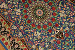 シルクのペルシャ絨毯玄関マットブルー色56041、イラン輸入、サイズ： 98x60 CM