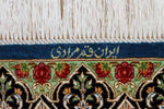 シルクのペルシャ絨毯玄関マットブルー色56041、イラン輸入、サイズ： 98x60 CM