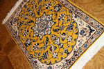 イラン輸入マンション玄関マットペルシャ絨毯ナイン産4153、サイズ：77x52 CM、