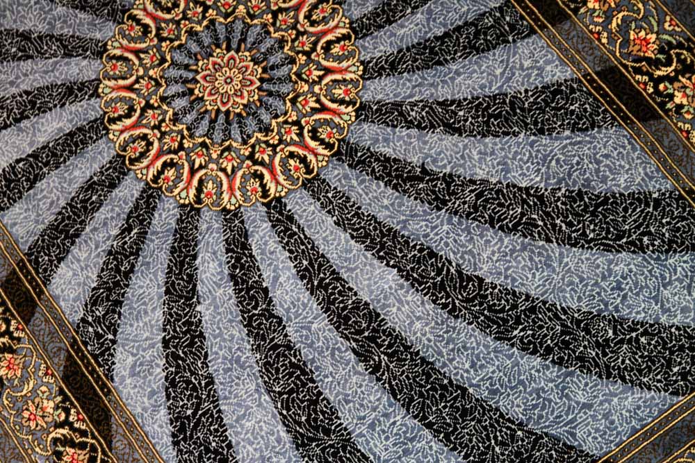 とても珍しい手織りペルシャ絨毯シルク100%,玄関マット248387,サイズ：118x80 CM