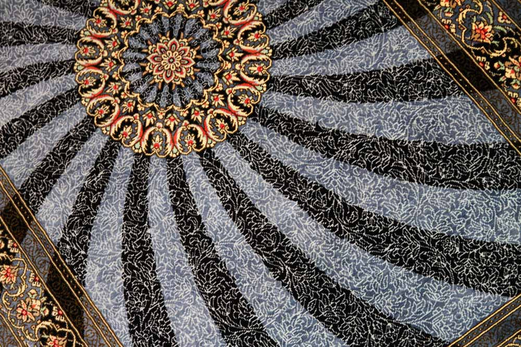とても珍しい手織りペルシャ絨毯シルク100%,玄関マット248387,サイズ：118x80 CM