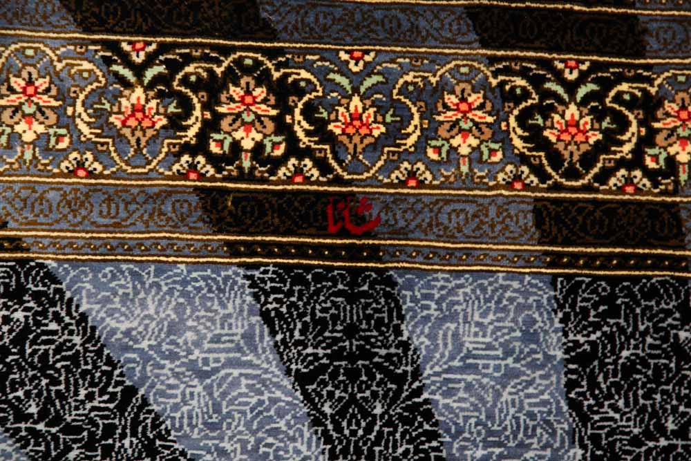 とても珍しい手織りペルシャ絨毯シルク100%,玄関マット248387,サイズ：118x80 CM