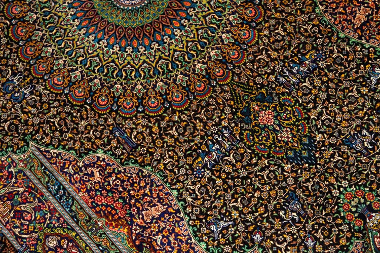 ジャムシディー有名工房センターラグ、手織りペルシャ絨毯60025,サイズ：160x101 CM (フサ含まず）
