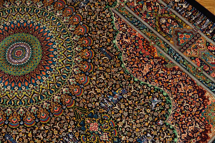 ジャムシディー有名工房センターラグ、手織りペルシャ絨毯60025,サイズ：160x101 CM (フサ含まず）