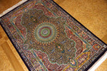 ジャムシディー有名工房センターラグ、手織りペルシャ絨毯60025,サイズ：160x101 CM (フサ含まず）
