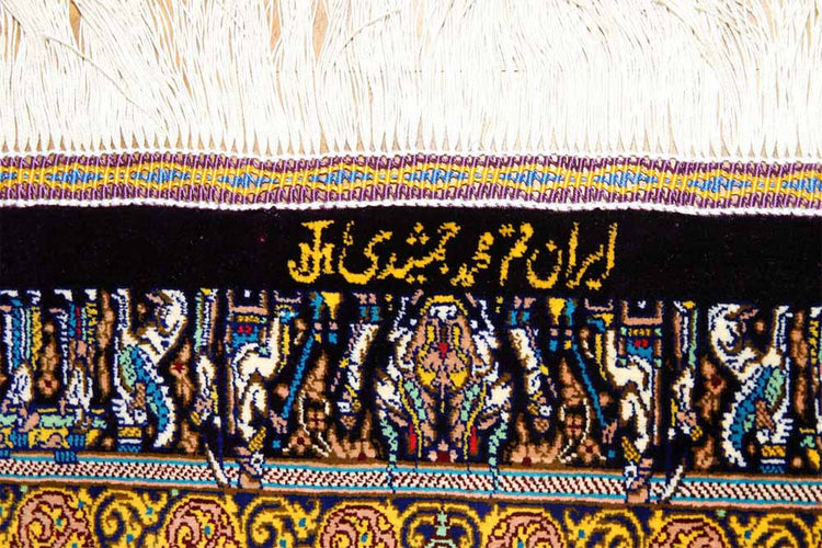 ジャムシディー有名工房センターラグ、手織りペルシャ絨毯60025,サイズ：160x101 CM (フサ含まず）