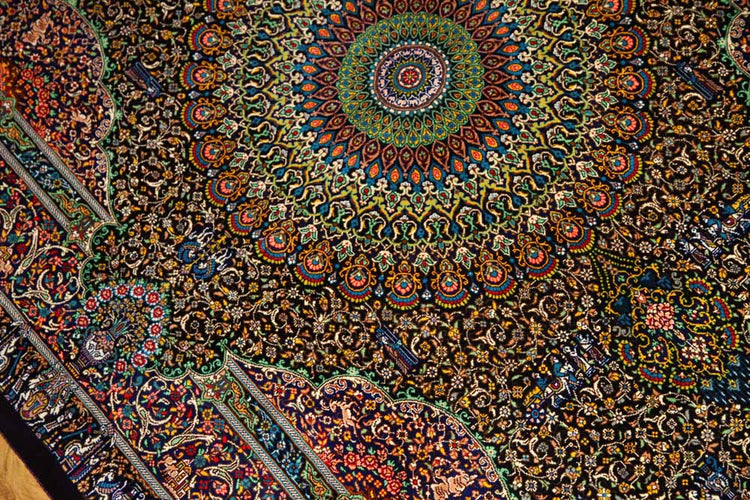 ジャムシディー有名工房センターラグ、手織りペルシャ絨毯60025,サイズ：160x101 CM (フサ含まず）