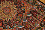 高級手織りペルシャ絨毯クムシルクの珍しいデザイン玄関マット60029、サイズ：120x78 CM