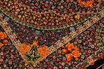 最高級手織りセンターラグ、クムシルクのペルシャ絨毯60022,サイズ：146x100 CM (フサ含まず））
