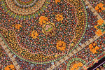 最高級手織りセンターラグ、クムシルクのペルシャ絨毯60022,サイズ：146x100 CM (フサ含まず））
