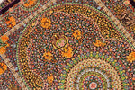 最高級手織りセンターラグ、クムシルクのペルシャ絨毯60022,サイズ：146x100 CM (フサ含まず））