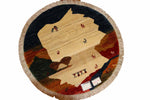 オリジナルペルシャギャッベ円形、丸のギャッベ37674 , サイズ：100x100 CM