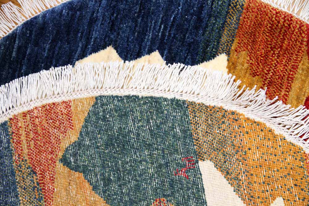 オリジナルペルシャギャッベ円形、丸のギャッベ37674 , サイズ：100x100 CM