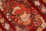 赤い花の絨毯手織りシルクのペルシャ絨毯、春の絨毯、red silk carpet50025、サイズ：89x57