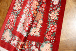 赤い花の絨毯手織りシルクのペルシャ絨毯、春の絨毯、red silk carpet50025、サイズ：89x57
