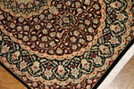 伝統的なペルシャ絨毯の模様クムシルク玄関マットメダリオンデザイン56076、サイズ：128x77 CM、