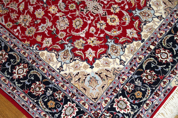 レッドカーペットラグペルシャ手織り絨毯50147,赤いじゅうたん、サイズ：200x132ｃｍ（フサ含まず、
