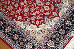 レッドカーペットラグペルシャ手織り絨毯50147,赤いじゅうたん、サイズ：200x132ｃｍ（フサ含まず、