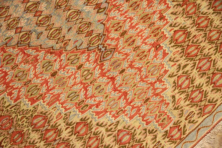 高級玄関マットキリム、セネ産地ウール46520、サイズ：103x78cm(フサ含まず）