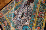 シルクのペルシャラグ高品質手織りイラン製絨毯60008、サイズ：195x134 CM (フサ含まず）