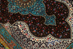 シルクのペルシャラグ高品質手織りイラン製絨毯60008、サイズ：195x134 CM (フサ含まず）