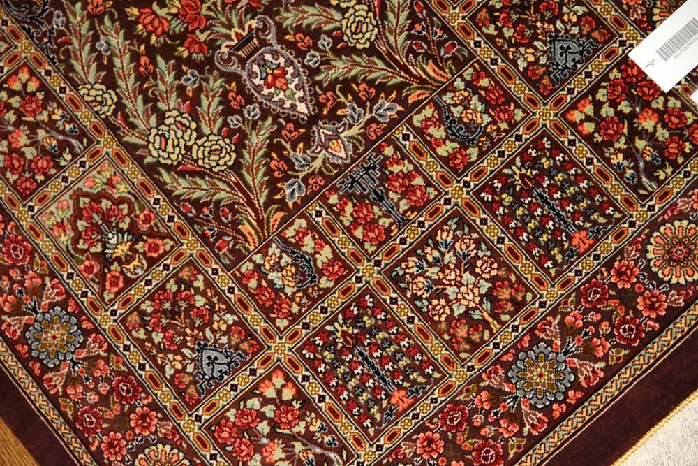 ハイクオリティーペルシャシルク絨毯48010、サイズ：90x60 CM